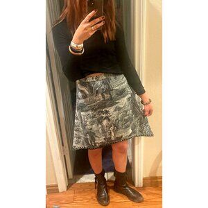 Custo Barcelona vintage y2k 2000s toile tapestry skirt
